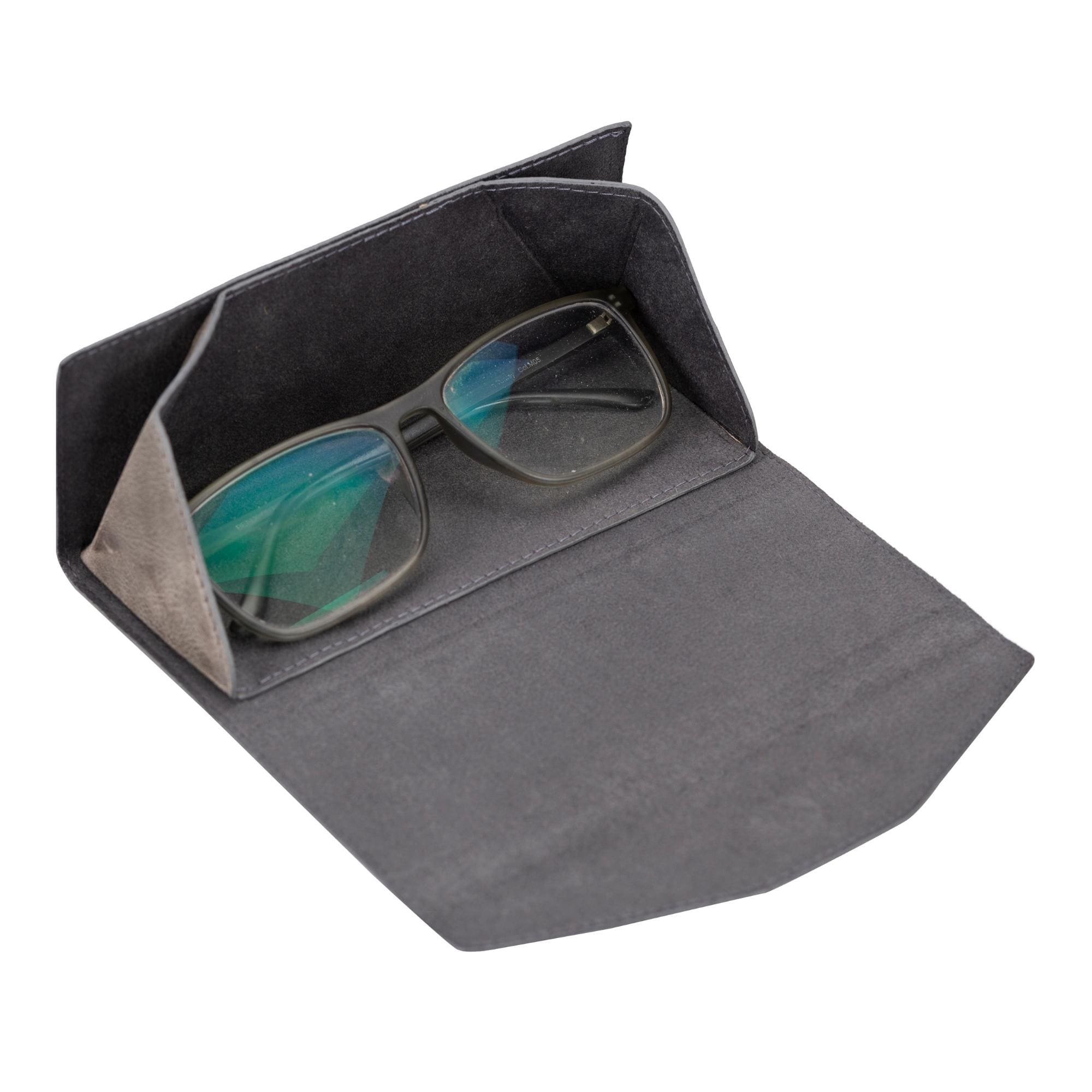 Triangle Leather Cases for Glasses and Sun Glasses - Gray - TORONATA