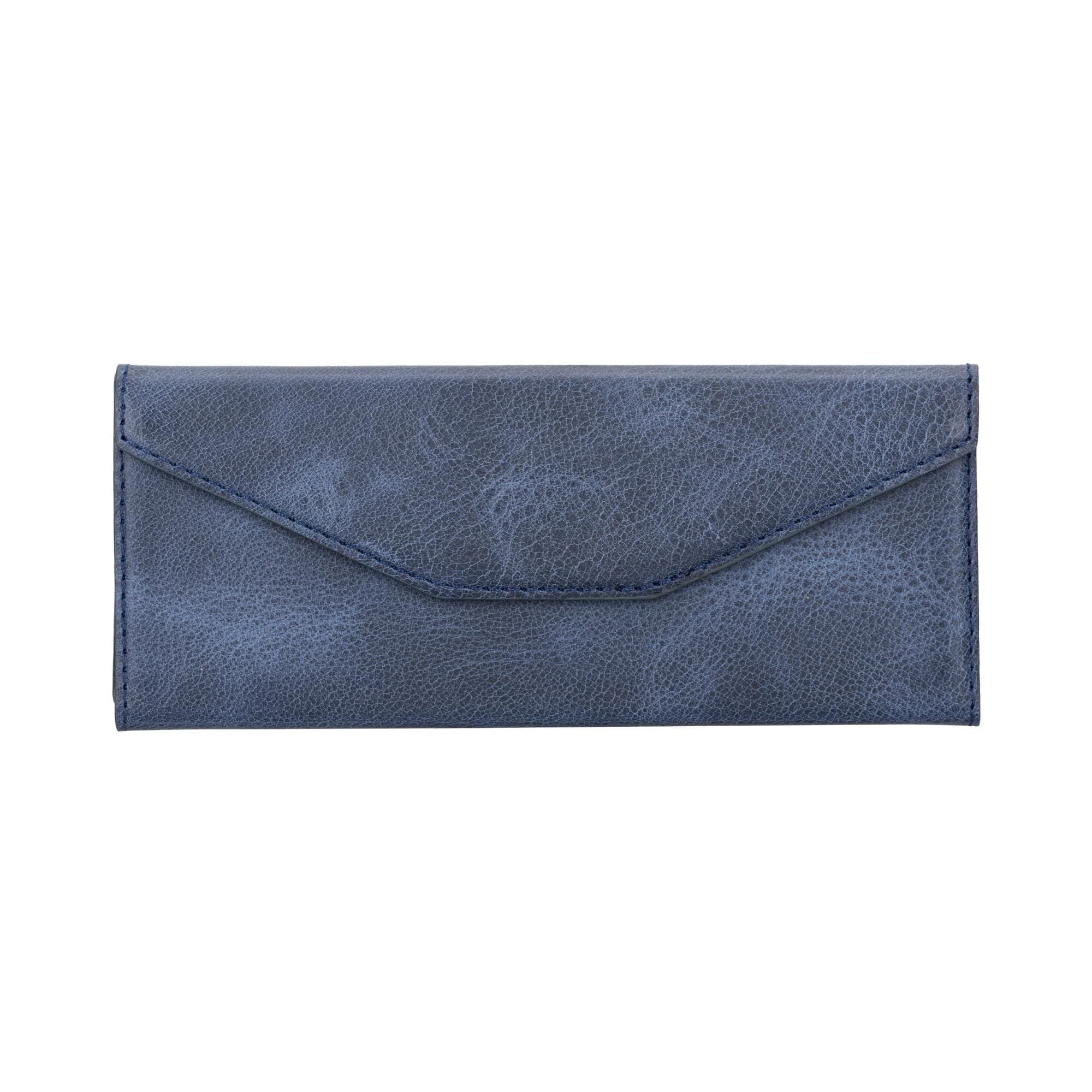 Triangle Leather Cases for Glasses and Sun Glasses - Dark Blue - TORONATA