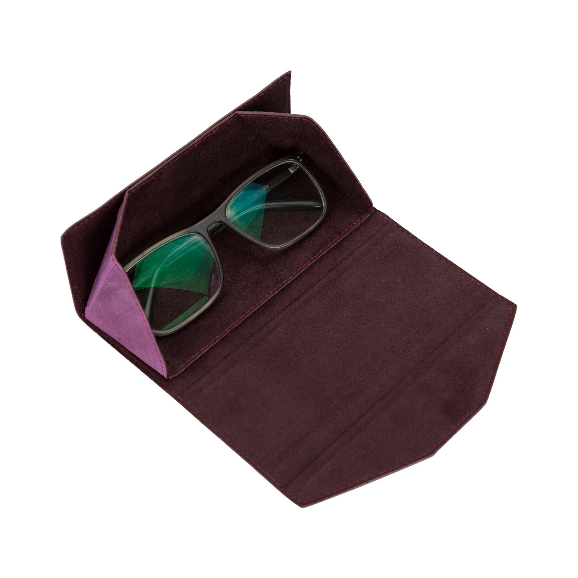 Triangle Leather Cases for Glasses and Sun Glasses - Purple - TORONATA