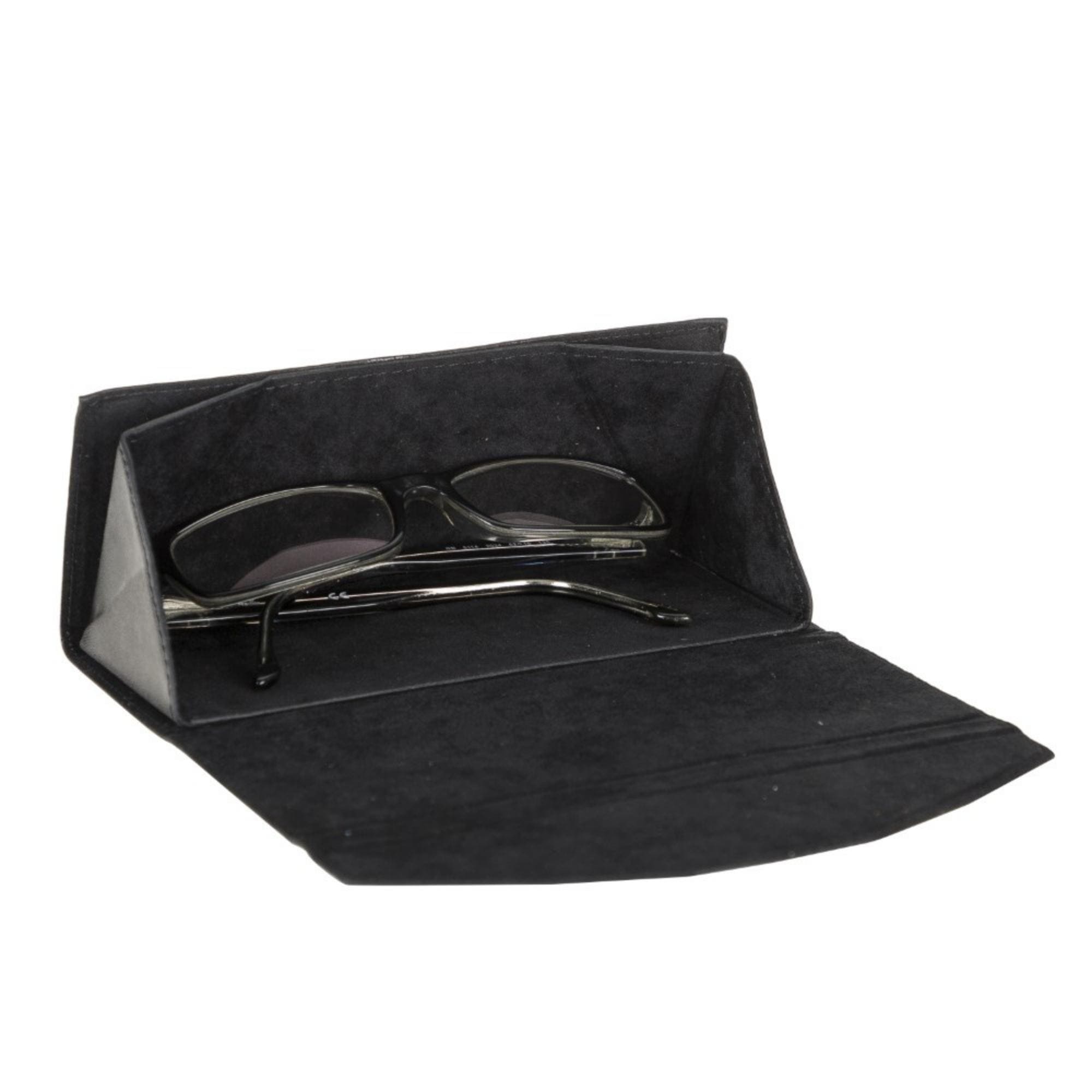 Triangle Leather Cases for Glasses and Sun Glasses - Black - TORONATA