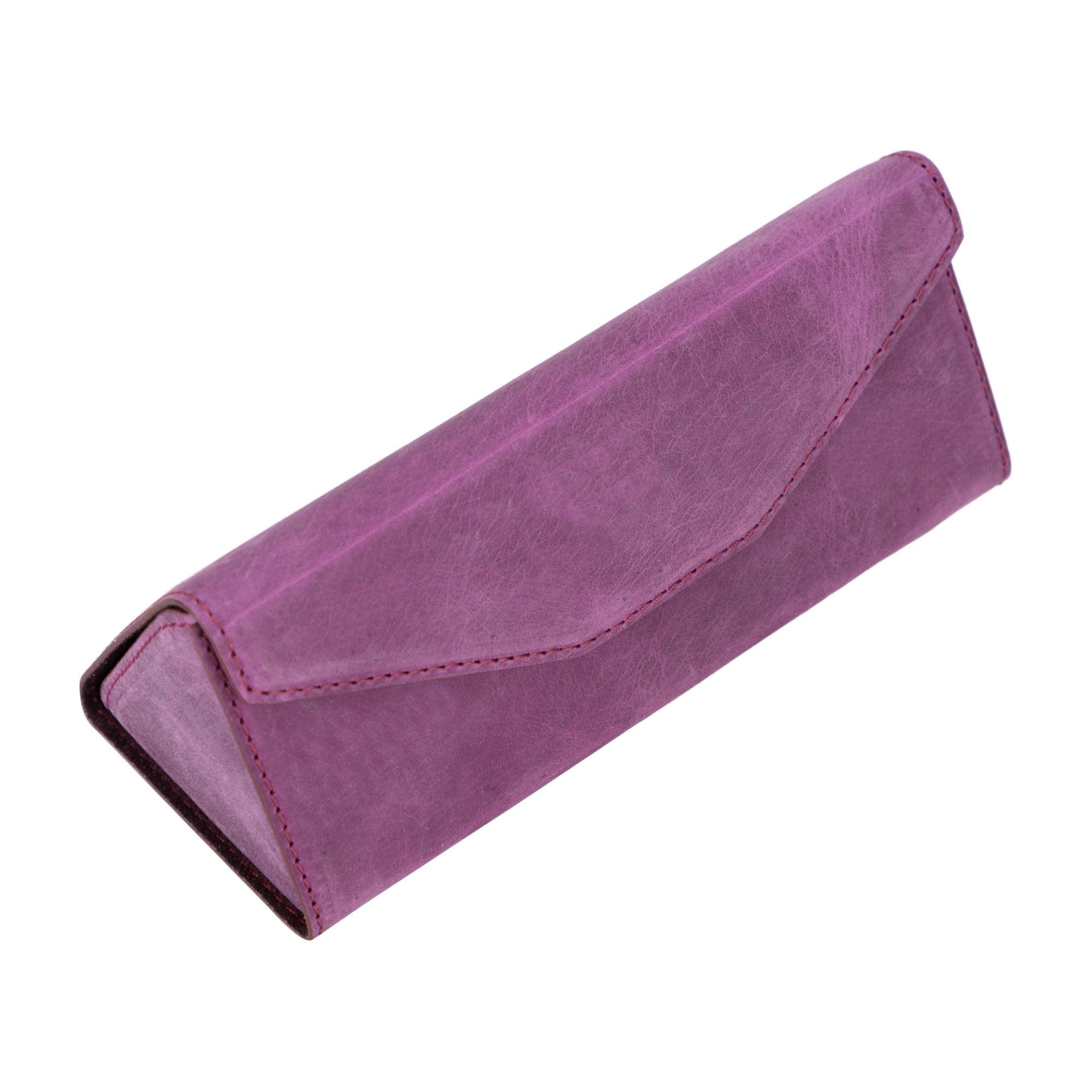 Triangle Leather Cases for Glasses and Sun Glasses - Purple - TORONATA
