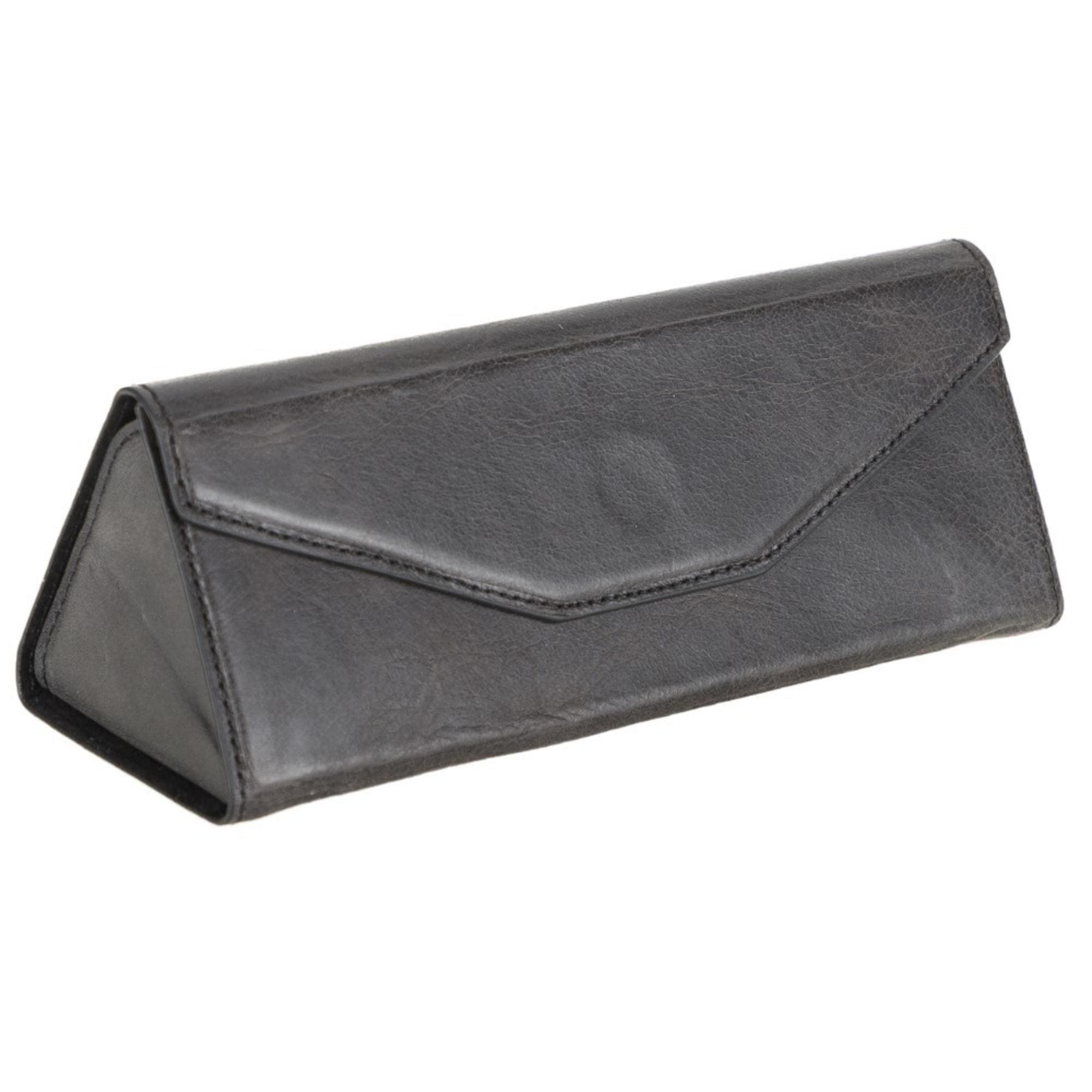 Triangle Leather Cases for Glasses and Sun Glasses - Black - TORONATA