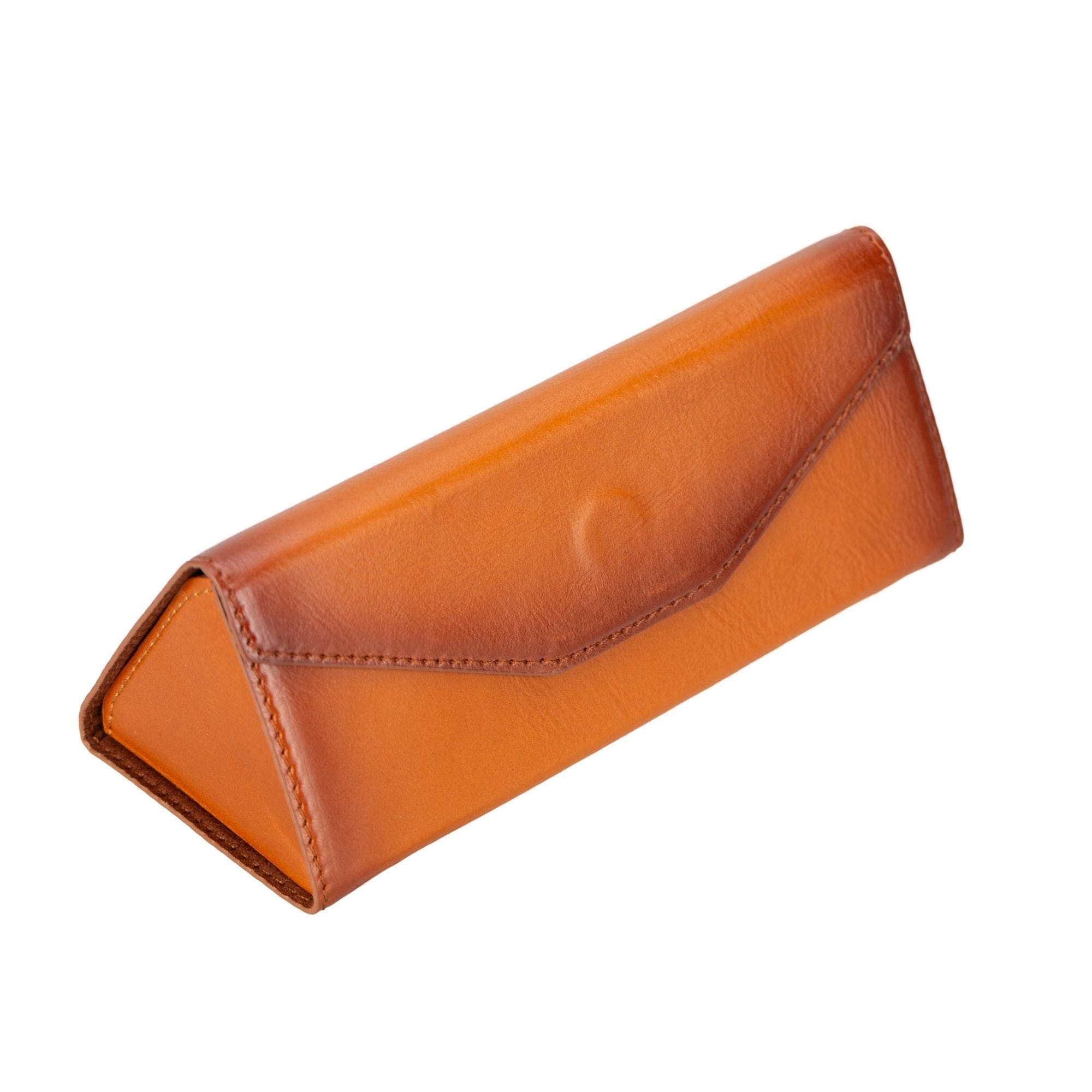 Triangle Leather Cases for Glasses and Sun Glasses - Tan - TORONATA