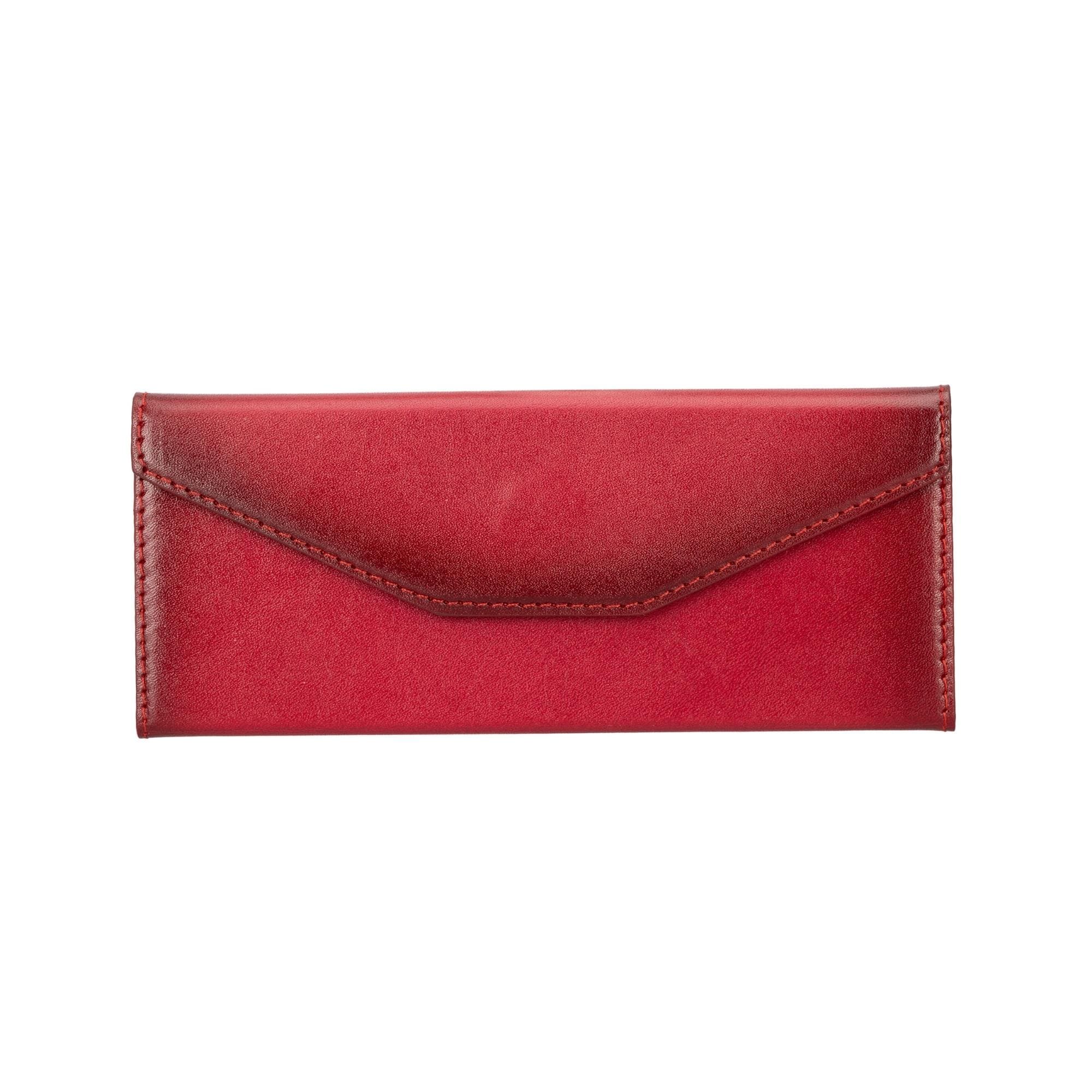 Triangle Leather Cases for Glasses and Sun Glasses - Red - TORONATA