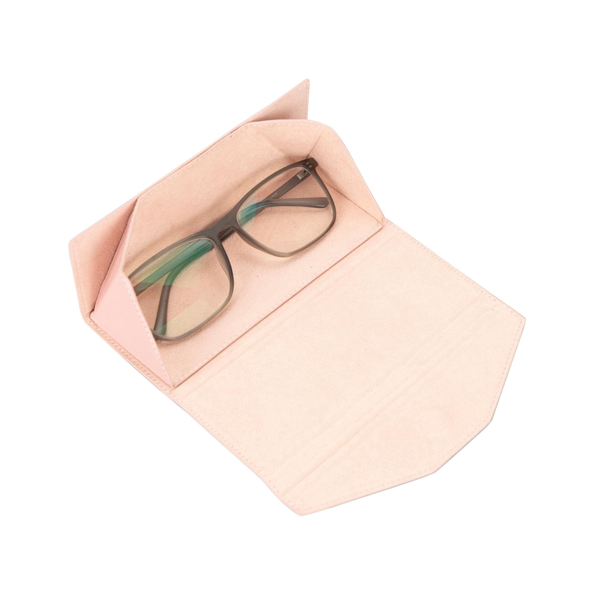 Triangle Leather Cases for Glasses and Sun Glasses - Pink - TORONATA