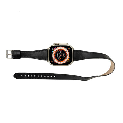 vail double tour leather bands for apple watch 9, ultra 2 and se - toronata - 