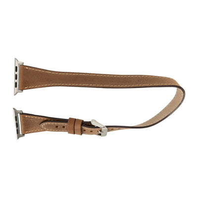 vail double tour leather bands for apple watch 9, ultra 2 and se - toronata - 