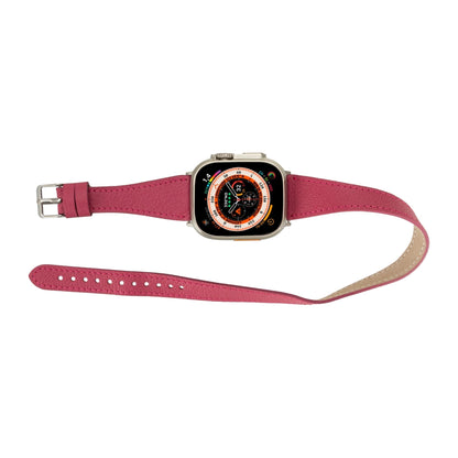 vail double tour leather bands for apple watch 9, ultra 2 and se - toronata - 