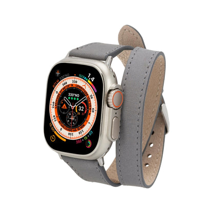 vail double tour leather bands for apple watch 9, ultra 2 and se - toronata - 