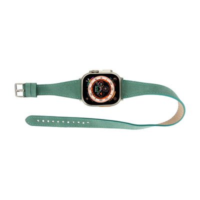 vail double tour leather bands for apple watch 9, ultra 2 and se - toronata - 