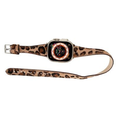 vail double tour leather bands for apple watch 9, ultra 2 and se - toronata - 