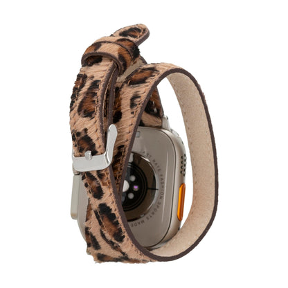vail double tour leather bands for apple watch 9, ultra 2 and se - toronata - 