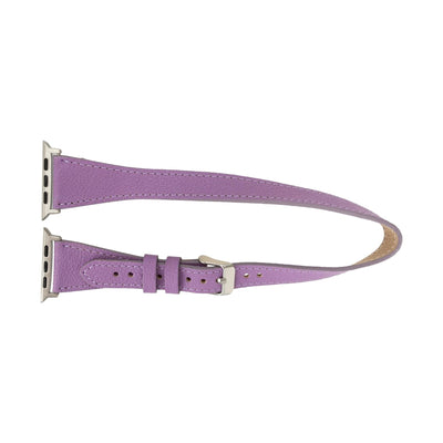 vail double tour leather bands for apple watch 9, ultra 2 and se - toronata - 