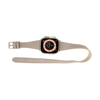 vail double tour leather bands for apple watch 9, ultra 2 and se - toronata - 