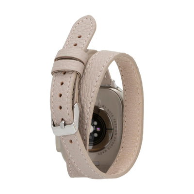 vail double tour leather bands for apple watch 9, ultra 2 and se - toronata - 