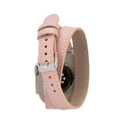 vail double tour leather bands for apple watch 9, ultra 2 and se - toronata - 