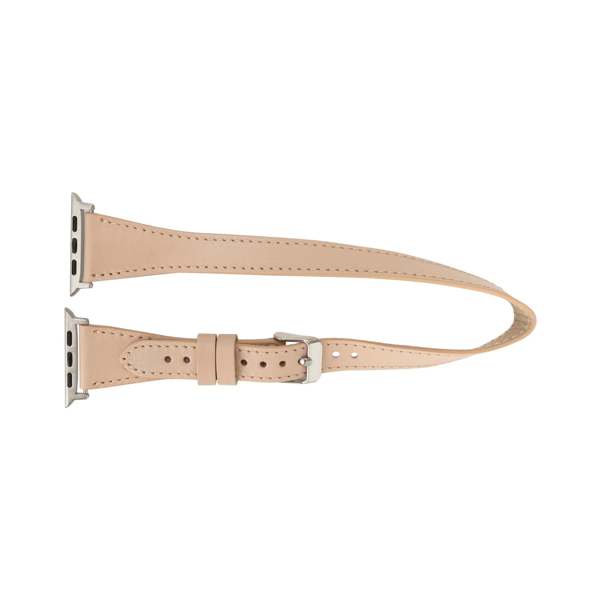 vail double tour leather bands for apple watch 9, ultra 2 and se - toronata - 