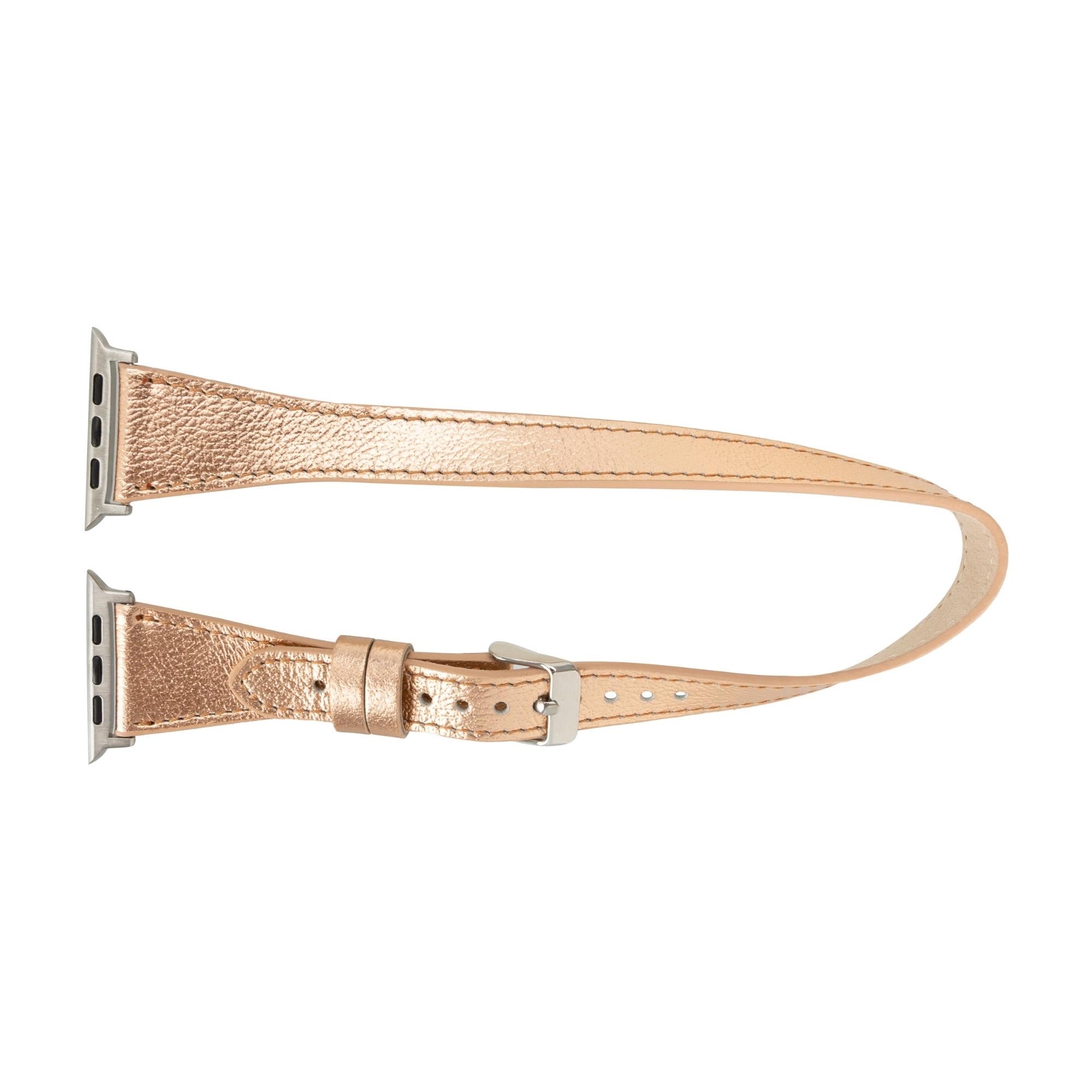 vail double tour leather bands for apple watch 9, ultra 2 and se - toronata - 