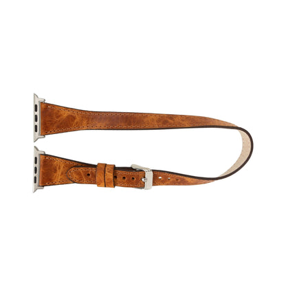 vail double tour leather bands for apple watch 9, ultra 2 and se - toronata - 