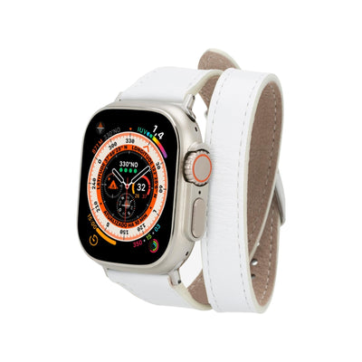vail double tour leather bands for apple watch 9, ultra 2 and se - toronata - 