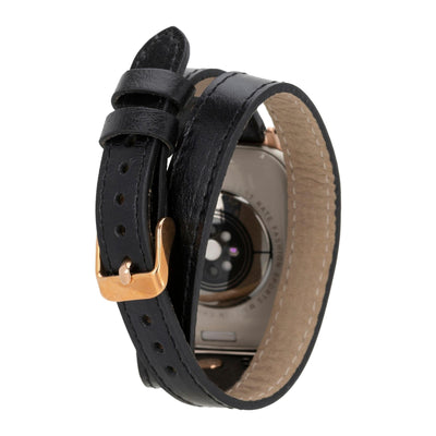 vernon double tour leather bands for apple watch 9, ultra 2 and se - toronata - 