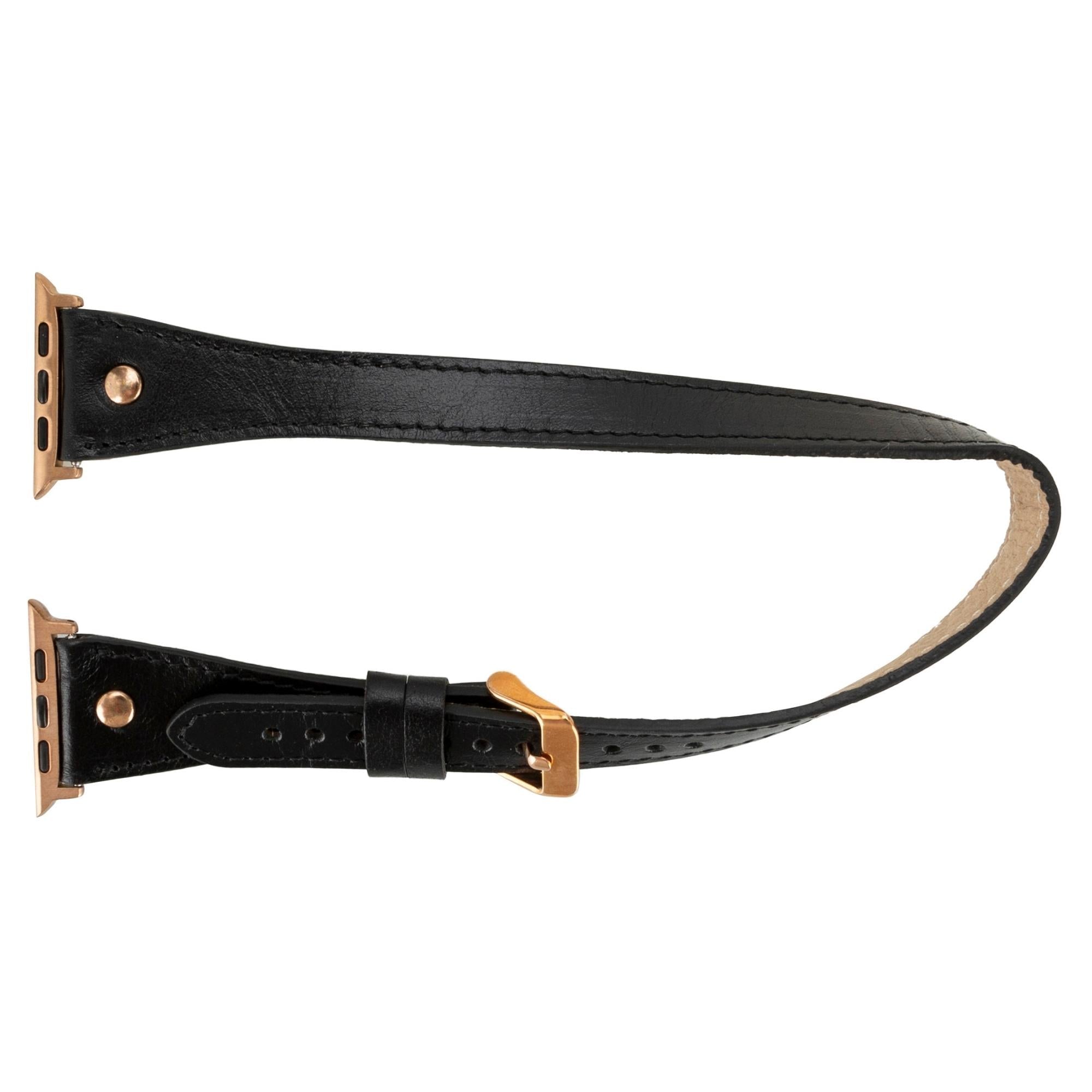 vernon double tour leather bands for apple watch 9, ultra 2 and se - toronata - 
