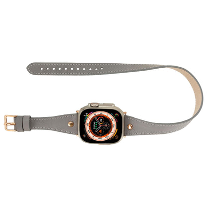 vernon double tour leather bands for apple watch 9, ultra 2 and se - toronata - 