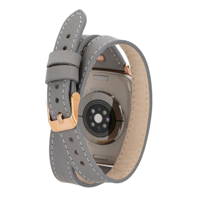 vernon double tour leather bands for apple watch 9, ultra 2 and se - toronata - 