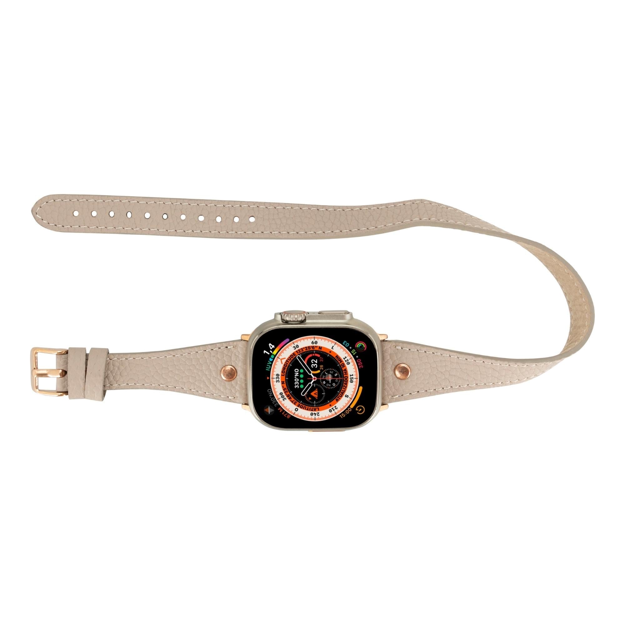 vernon double tour leather bands for apple watch 9, ultra 2 and se - toronata - 