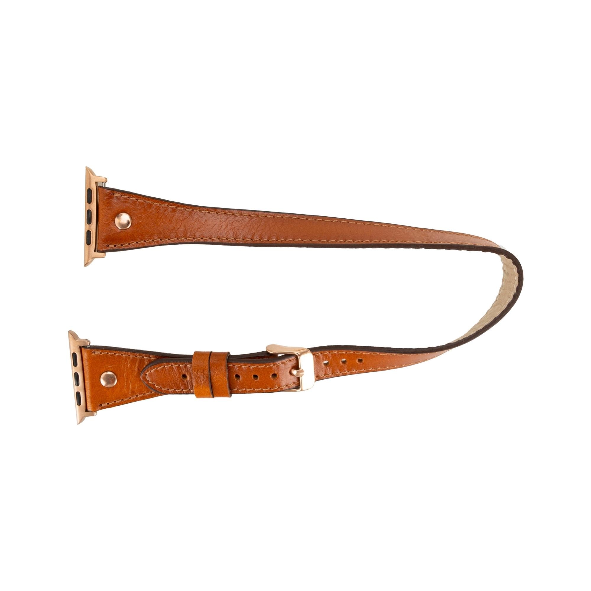 vernon double tour leather bands for apple watch 9, ultra 2 and se - toronata - 