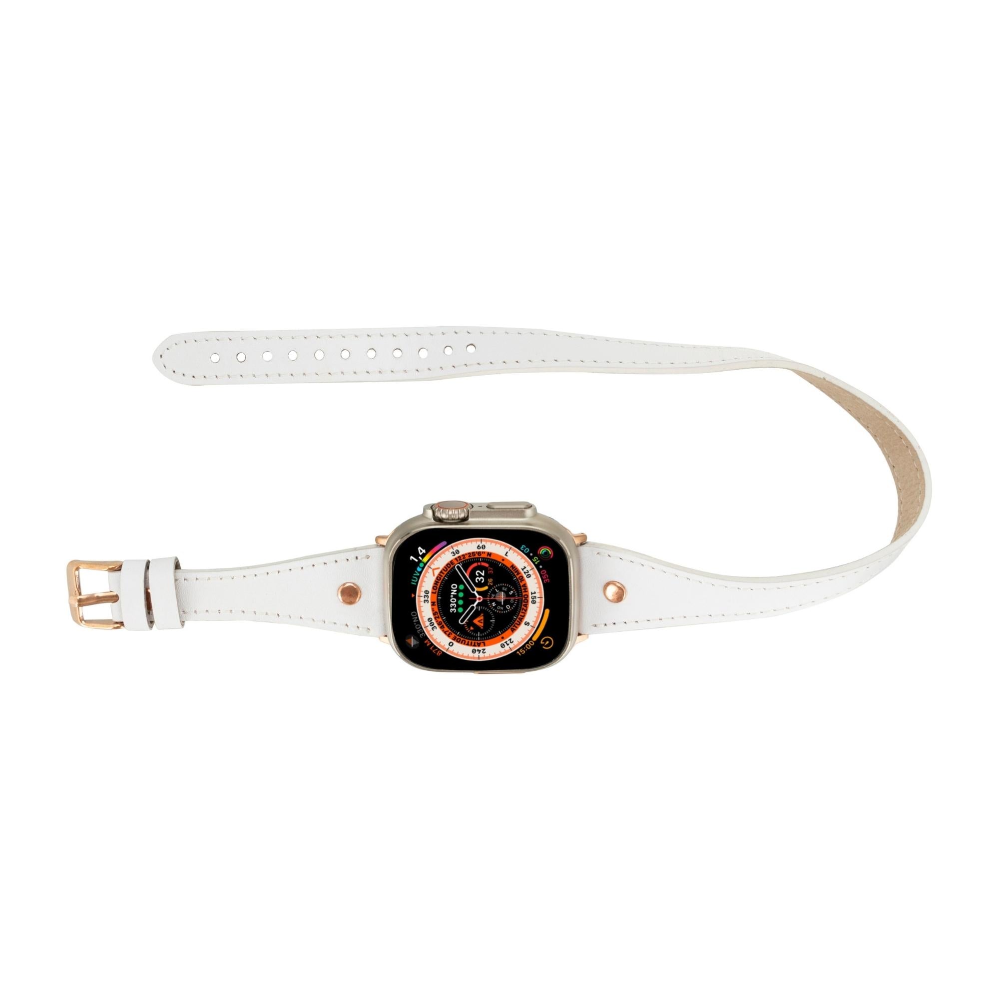 vernon double tour leather bands for apple watch 9, ultra 2 and se - toronata - 